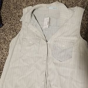 Button up tank top flannel
